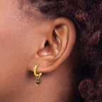 Stainless Steel Gold-Tone Polished Hinged Hoop Earrings for Women