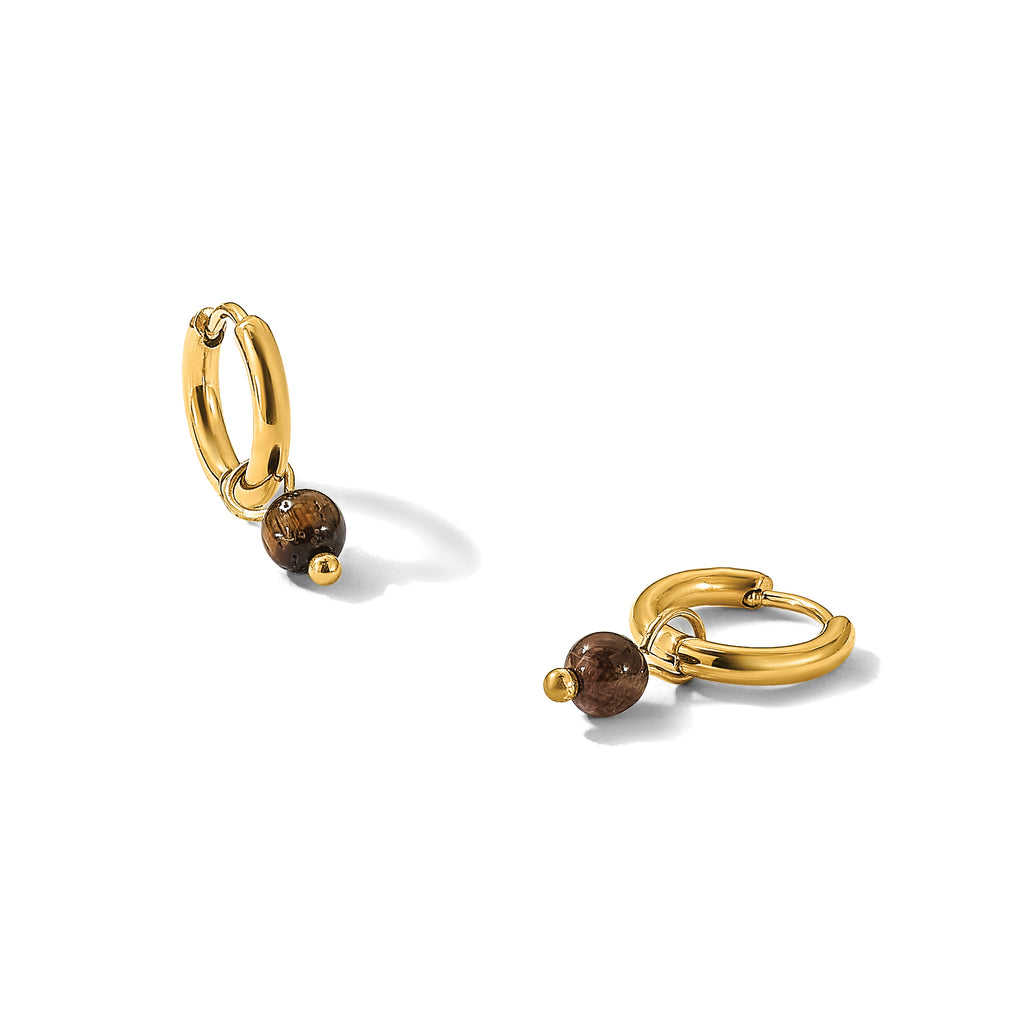 Stainless Steel Gold-Tone Polished Hinged Hoop Earrings for Women