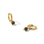 Stainless Steel Gold-Tone Polished Hinged Hoop Earrings for Women