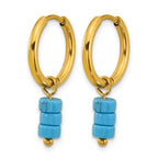 Stainless Steel Gold-Tone Polished Hinged Hoop Earrings for Women