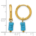Stainless Steel Gold-Tone Polished Hinged Hoop Earrings for Women