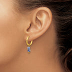 Stainless Steel Gold-Tone Polished Hinged Hoop Earrings for Women