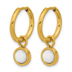 Stainless Steel Gold-Tone Polished Hinged Hoop Earrings for Women