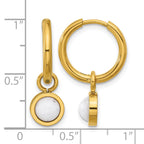 Stainless Steel Gold-Tone Polished Hinged Hoop Earrings for Women