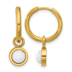 Stainless Steel Gold-Tone Polished Hinged Hoop Earrings for Women
