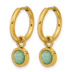 Stainless Steel Gold-Tone Polished Hinged Hoop Earrings for Women