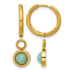 Stainless Steel Gold-Tone Polished Hinged Hoop Earrings for Women