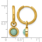 Stainless Steel Gold-Tone Polished Hinged Hoop Earrings for Women