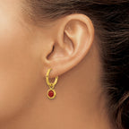 Stainless Steel Gold-Tone Polished Hinged Hoop Earrings for Women