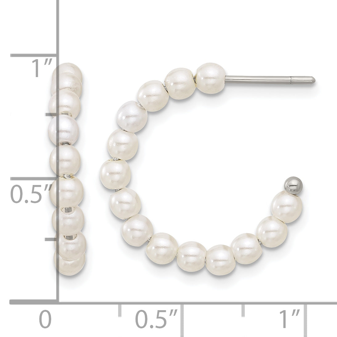 Stainless Steel Polished Pear Mother of Pearl J-Hoop Earrings for Women