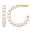Stainless Steel Gold-Tone Polished Pear Mother of Pearl J-Hoop Earrings for Women