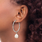 Stainless Steel Polished Pear Hoop Earrings for Women