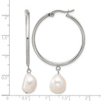 Stainless Steel Polished Pear Hoop Earrings for Women