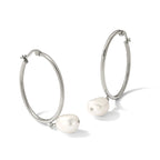 Stainless Steel Polished Pear Hoop Earrings for Women