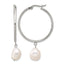 Stainless Steel Polished Pear Hoop Earrings for Women
