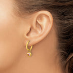 Stainless Steel Gold-Tone Polished Hinged Pink Cubic Zirconia Hoop Earrings for Women