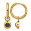 Stainless Steel Gold-Tone Polished Hinged Blue Cubic Zirconia Hoop Earrings for Women