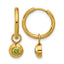 Stainless Steel Gold-Tone Polished Hinged Green Cubic Zirconia Hoop Earrings for Women