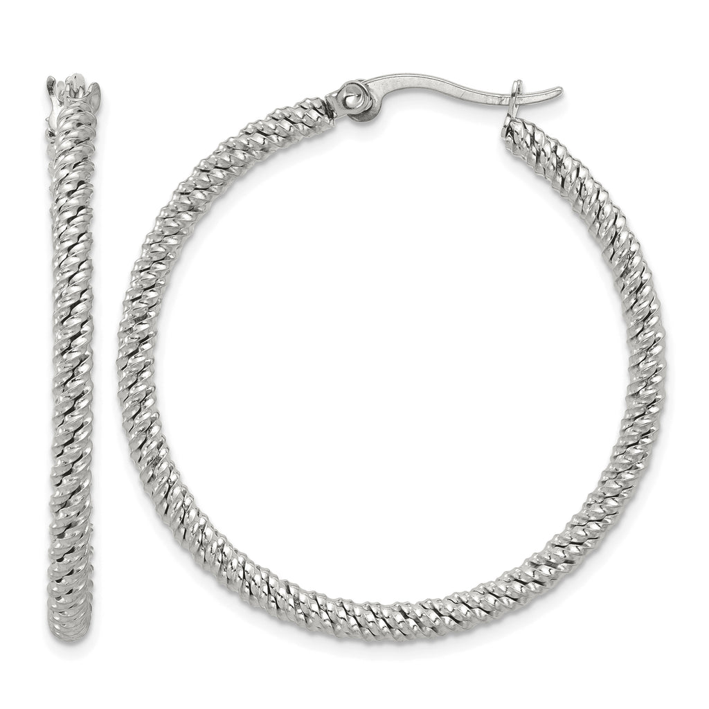 Stainless Steel Polished Hoop Earrings for Women