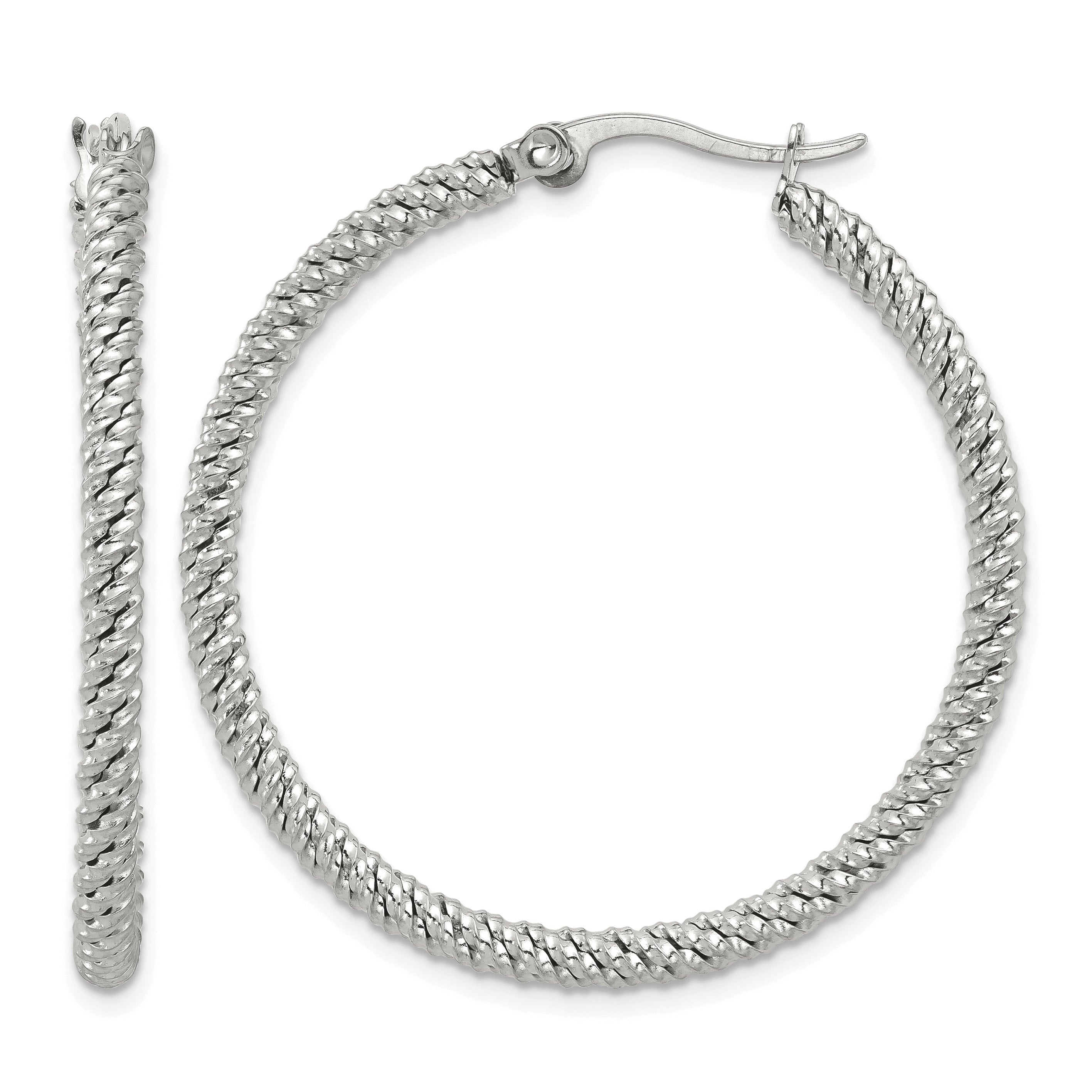 Stainless Steel Polished Hoop Earrings for Women