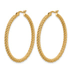 Stainless Steel Gold-Tone Polished Hoop Earrings for Women