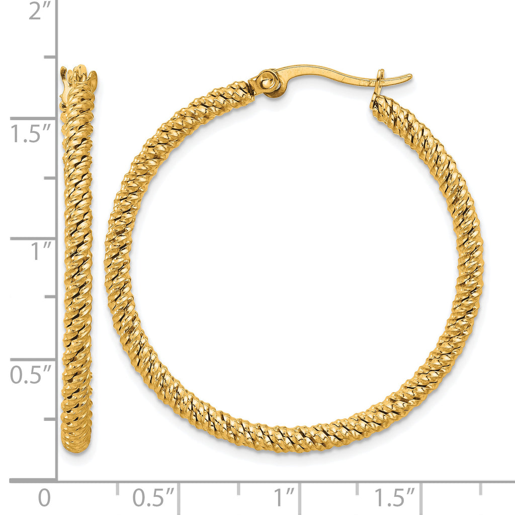 Stainless Steel Gold-Tone Polished Hoop Earrings for Women