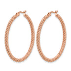 Stainless Steel Rose Gold-Tone Polished Hoop Earrings for Women