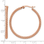 Stainless Steel Rose Gold-Tone Polished Hoop Earrings for Women