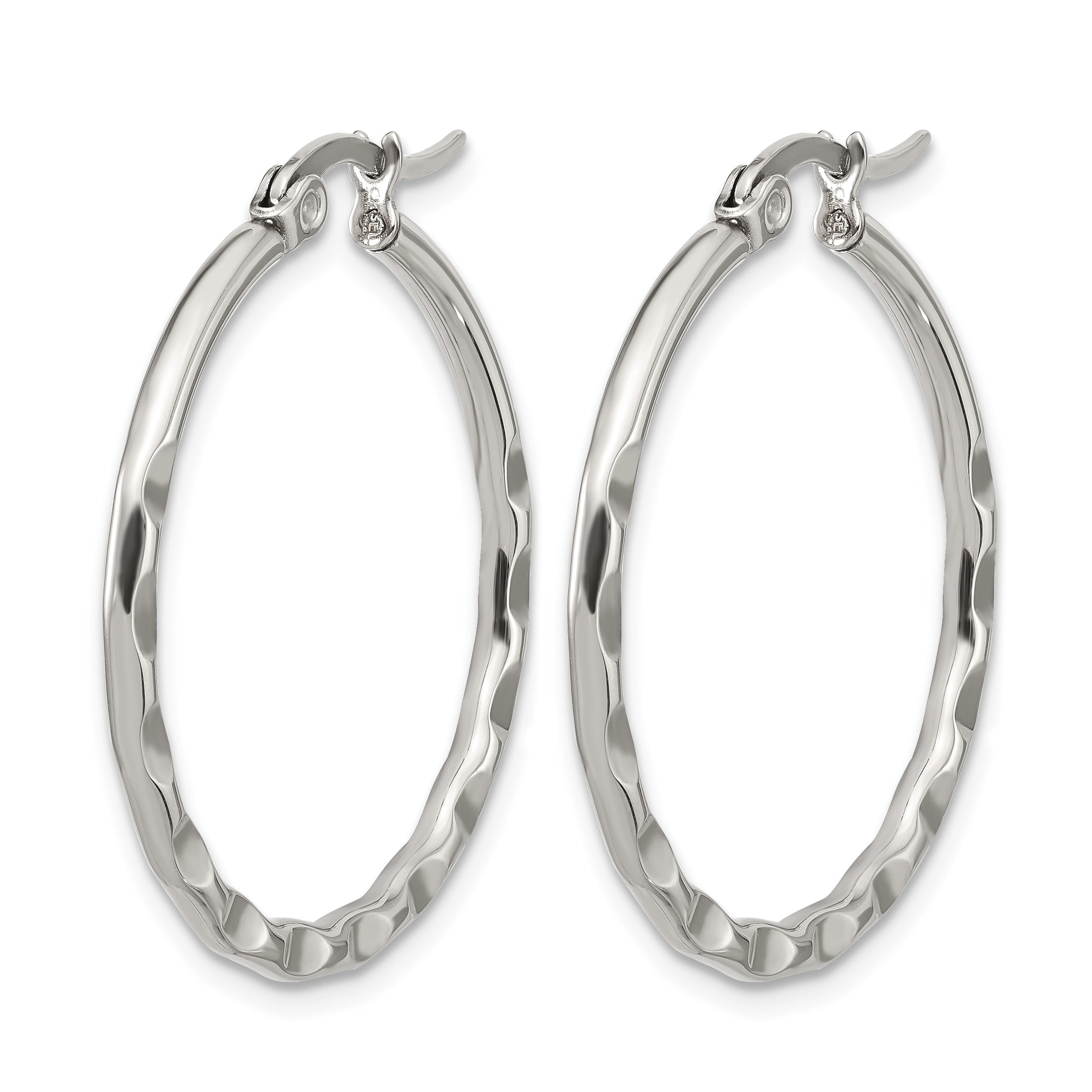 Polished Gold-Tone Stainless Steel Hoop Earrings 2mm Main image