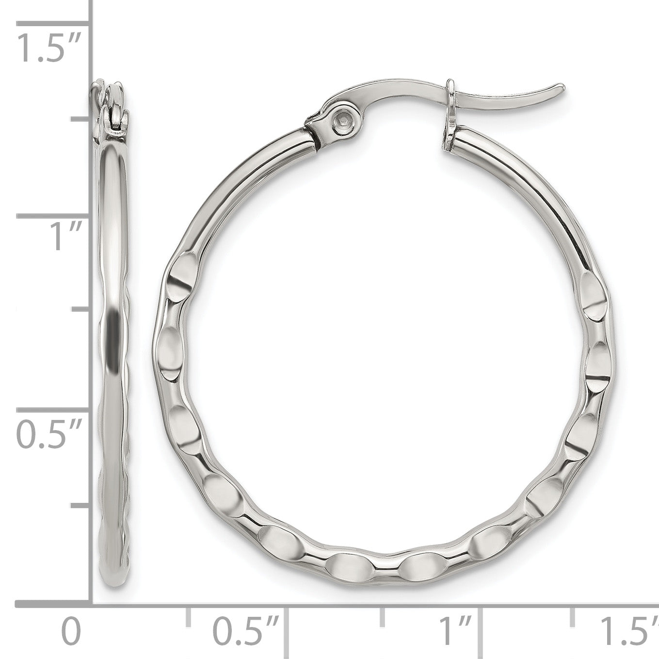 Polished Gold-Tone Stainless Steel Hoop Earrings 2mm