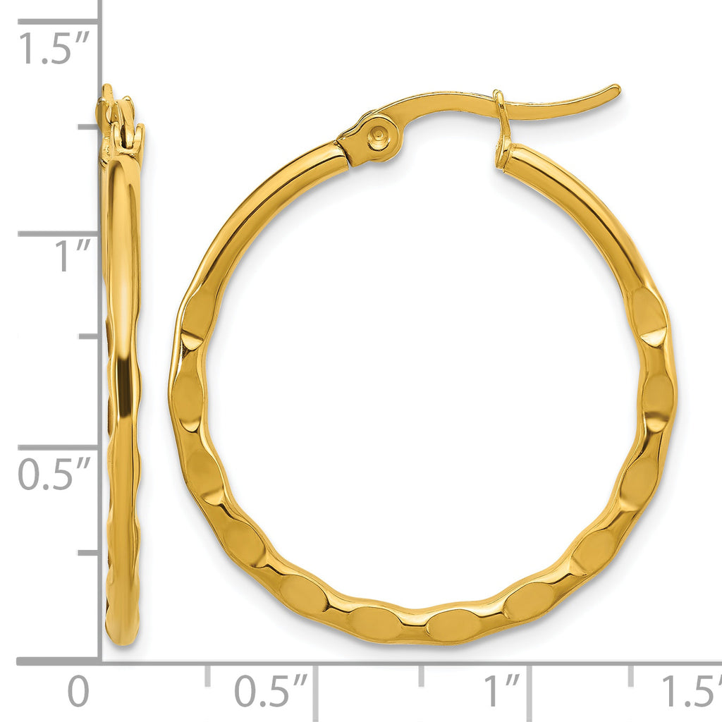 Stainless Steel Gold-Tone Polished Hoop Earrings for Women