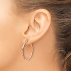Stainless Steel Rose Gold-Tone Polished Hoop Earrings for Women