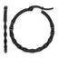 Stainless Steel Black Polished Hoop Earrings for Women