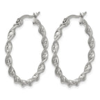 Stainless Steel Gold-Tone Polished Twisted Hoop Earrings for Women