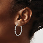 Stainless Steel Gold-Tone Polished Twisted Hoop Earrings for Women