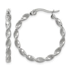 Stainless Steel Gold-Tone Polished Twisted Hoop Earrings for Women
