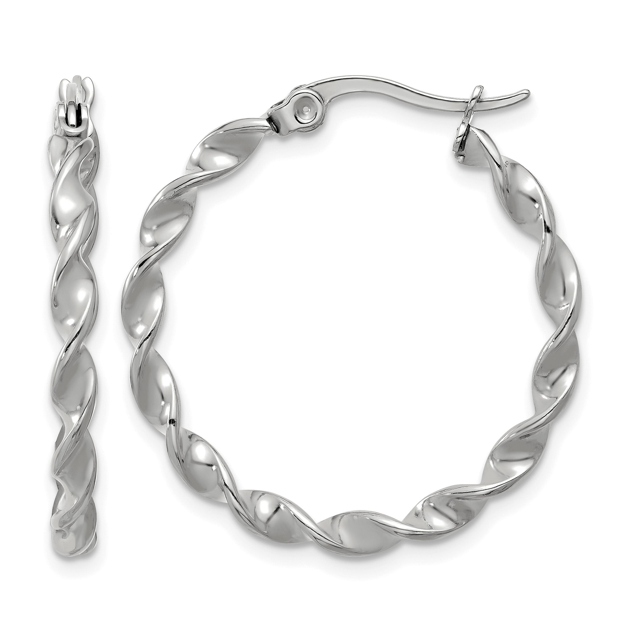 Polished Gold-Tone Stainless Steel Hoop Earrings 2.85mm Main image