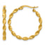 Polished Gold-Tone Stainless Steel Hoop Earrings 2.85mm Twisted