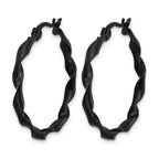 Stainless Steel Gold-Tone Polished Twisted Hoop Earrings for Women