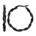 Stainless Steel Gold-Tone Polished Twisted Hoop Earrings for Women