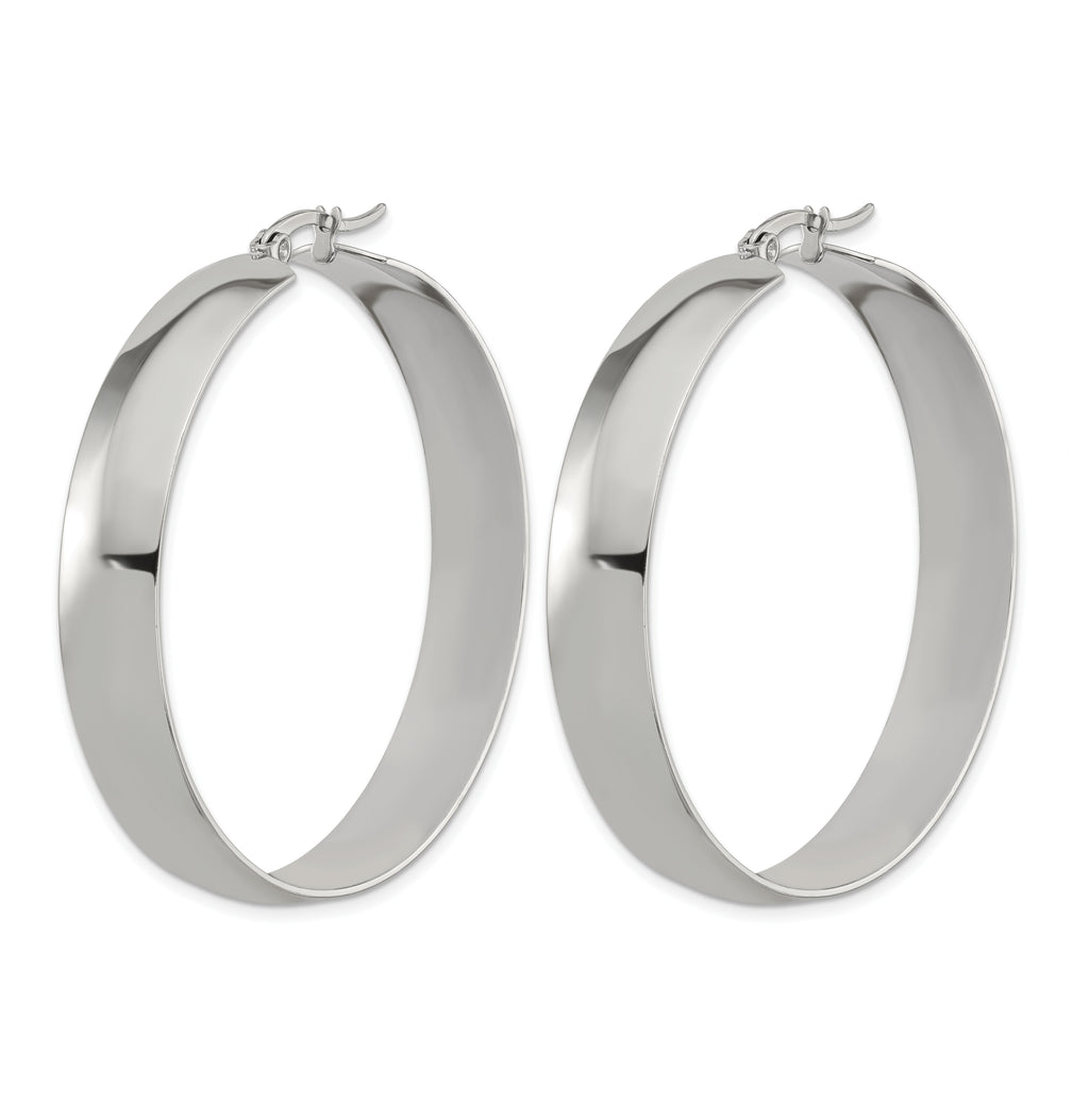 Stainless Steel Polished Hoop Earrings for Women
