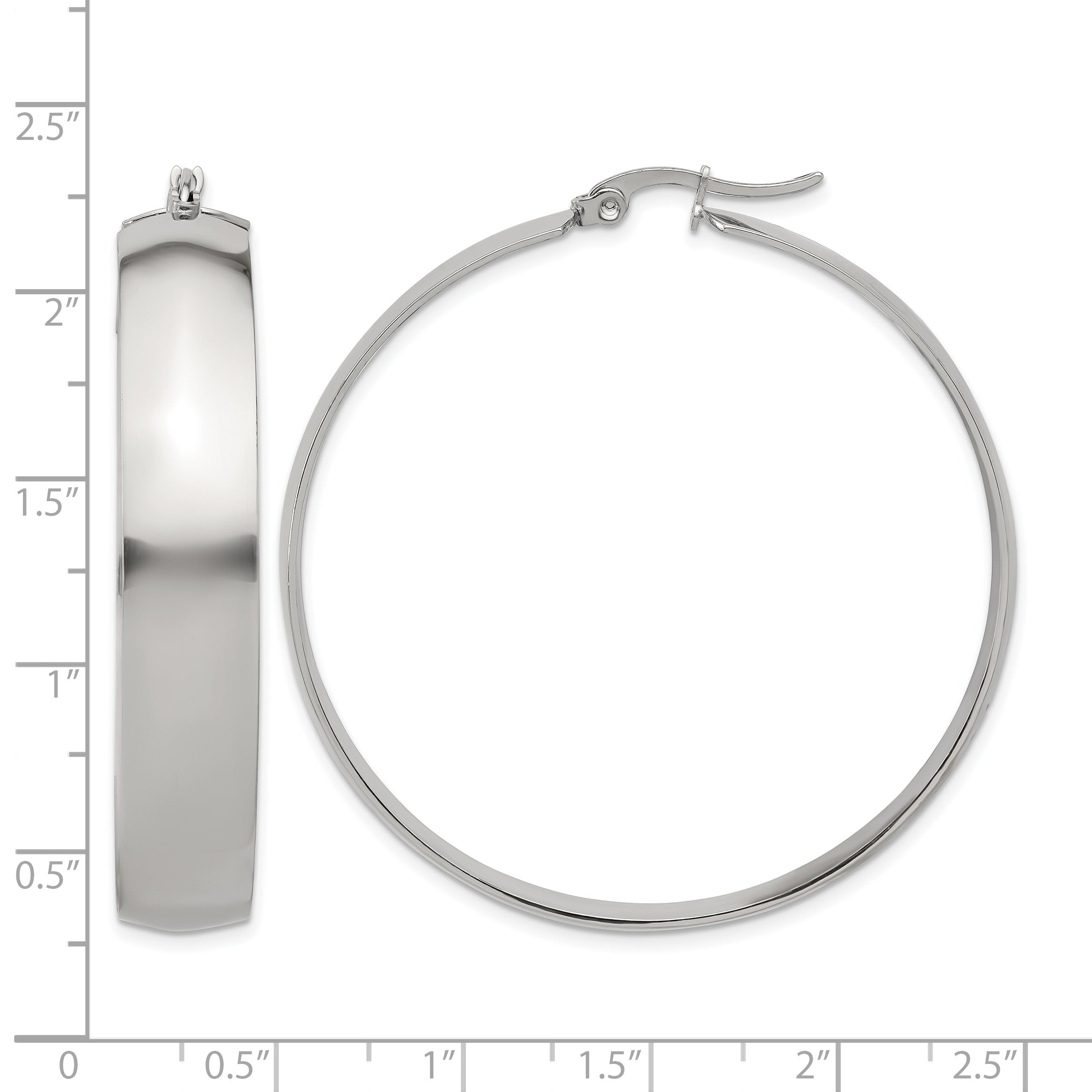Stainless Steel Polished Hoop Earrings for Women