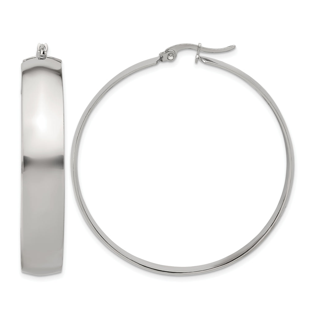 Stainless Steel Polished Hoop Earrings for Women