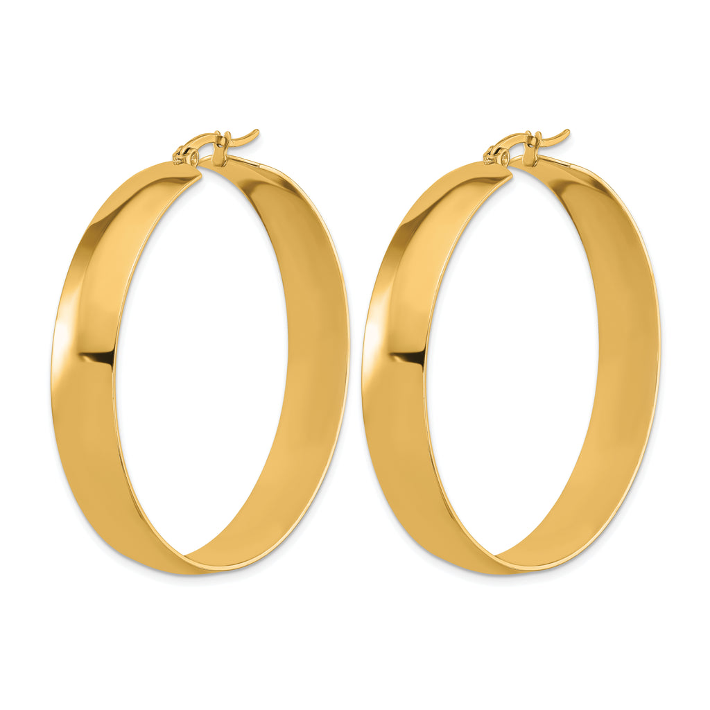 Stainless Steel Gold-Tone Polished Hoop Earrings for Women