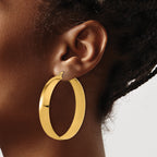 Stainless Steel Gold-Tone Polished Hoop Earrings for Women