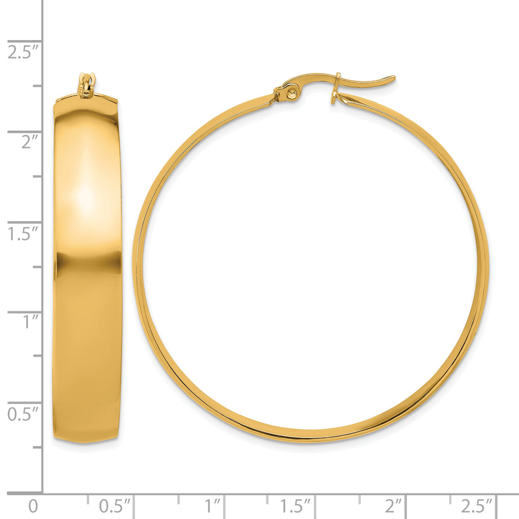 Stainless Steel Gold-Tone Polished Hoop Earrings for Women