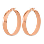 Stainless Steel Rose Gold-Tone Polished Hoop Earrings for Women