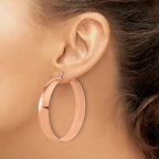 Stainless Steel Rose Gold-Tone Polished Hoop Earrings for Women