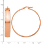 Stainless Steel Rose Gold-Tone Polished Hoop Earrings for Women