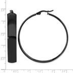 Stainless Steel Black Polished Hoop Earrings for Women